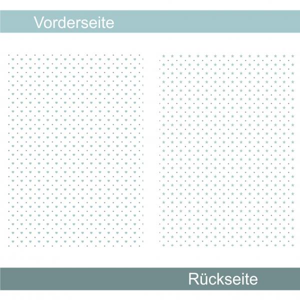 Sterne Herzen seegrün - Designpapier